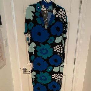 Marimekko for Target blue floral kaftan maxi